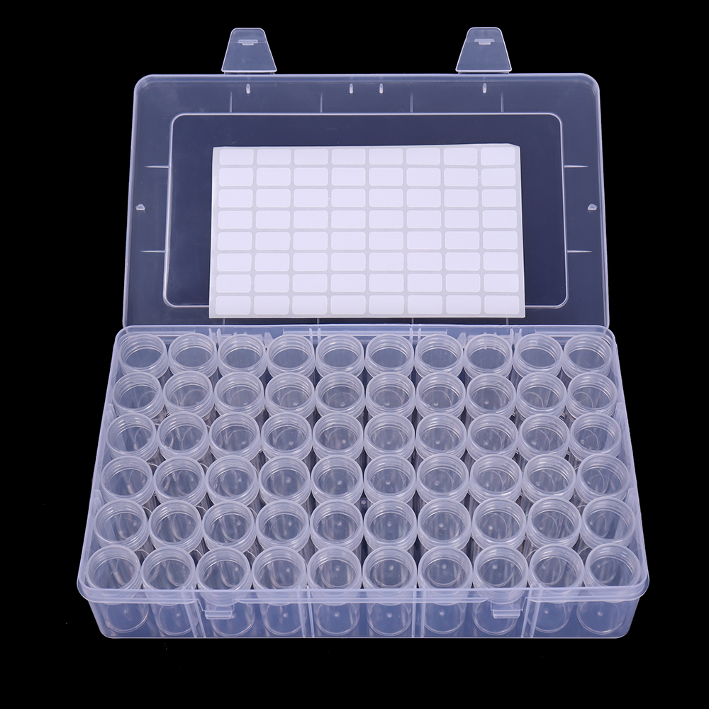 60 Garrafas 5D Caixa de armazenamento de ferramentas de pintura com diamante Caixa de armazenamento de ferramentas de pintura com diamante Acessórios de pintura com diamante Caixa de armazenamento de mosaico