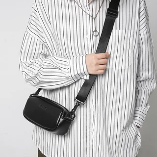 1 PCS Moda E Minimalista Cor Sólida PU Couro Mini Zippered Aberto Fechado Bolso Com Troca De Saco Cruzado Masculino Para Viagens