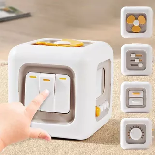 6 Em 1 Brinquedos Cubo Montessori Cube Toys Sensory Busy Board Habilidades De Prática Para Bebês Gaveta Fidget Educacional Meninas