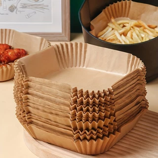 50pcs Cozimento Mais Saudável Com Forros De Fritadeira A Ar Antiaderente-Quadrados De Papel Para Assar , E Microondas-Fácil Limpeza Uso Comercial Em Hotéis/Empresas