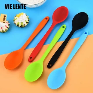 Colher De Sopa De Silicone De Grau Alimentício Mão Longa Cozinha Utensílios Planos Acessórios