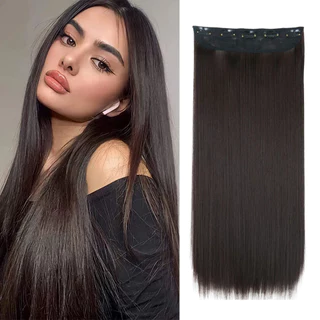 Clipes Sintéticos Longos Lisos Em Extensões De Cabelo Para Mulheres Resistentes Ao Calor Afro