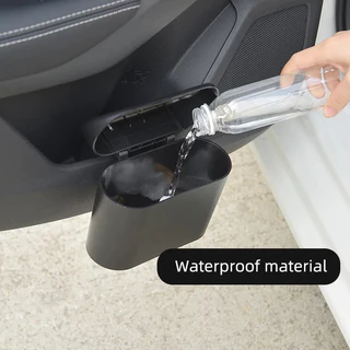 Lata De Lixo Portátil Para Carros Pendurados Organização De Mini Veicular Com Tampa Multifuncional Caixa Automotivo Dobrável