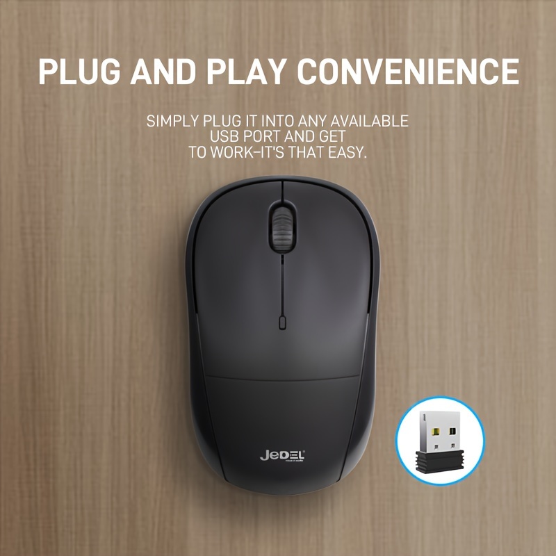 Mouse De Escritório Sem Fio , Computador Para Laptop 2.4G Óptico Silencioso Com Receptor USB , Plug & Play