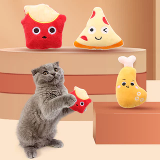 Batatas Fritas Fritas de Pizza Fofas em Forma de Perna de Frango Brinquedos Interativos para Animais de Estimação