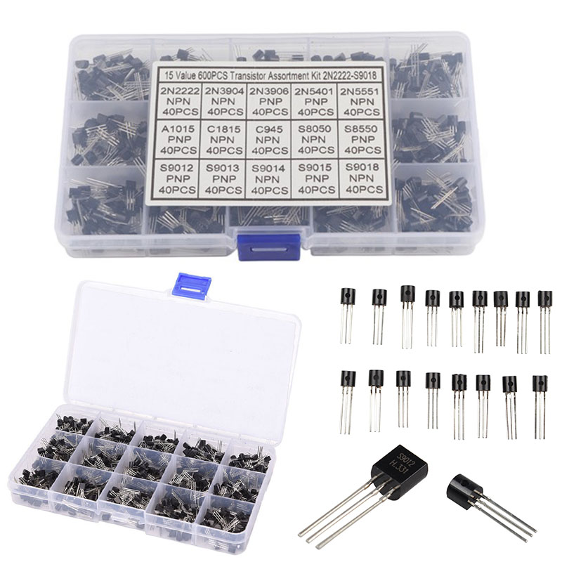 15 Valor 600pcs Kit De Transistor Triodo TO-92 Conjunto De Sortimento