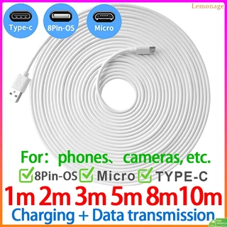 Cabo De Carregamento Android De 3m , Dados De Telefone Extra Longo De 5m/8m/10m Para Câmeras Xiaomi E Cabos De Fonte De