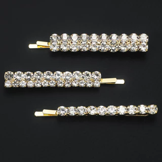 Venda Transfronteiriça Clip de Cabeleireiro de Venda a Quente Clip Criativo de Cabeleireiro Rhinestone Clip Plano Feminino de Cristal Brilhante Conjunto de Acessórios de Moda