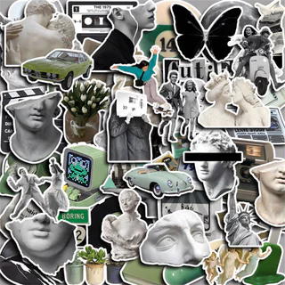 50pcs Ins Green Series Stickers Diy Computer Laptop Washi Scrapbooking Artesanato Papelaria