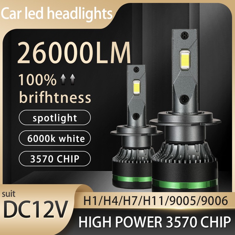 Carro LED Farol h7 h4 h11 Único Cobre Tubo 120w 3570 chip Super Brilhante 9005 9006