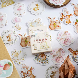 46pcs PVC Cartoon Cute Kawaii Forest Animal Bunny , Wreath Collage Padrões Ricos Em Colagem De Grinaldas Papelaria Estudantil DIY , Diários , Copos , Laptops , Livros De Recortes , Presente , Adesivos Decorativos
