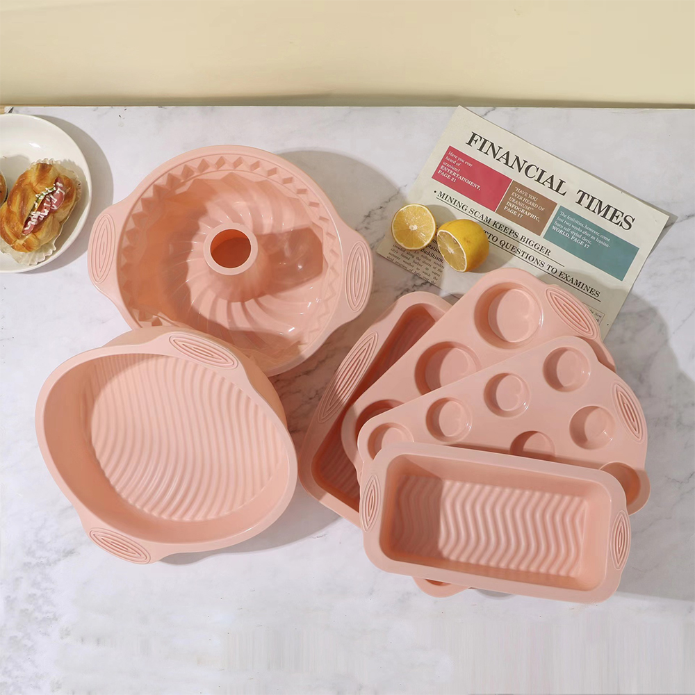 1 Molde para bolo rosa, Molde para bolo de cozinha Silicone para coração de menina Resistente a altas temperaturas Pão de forma antiaderente