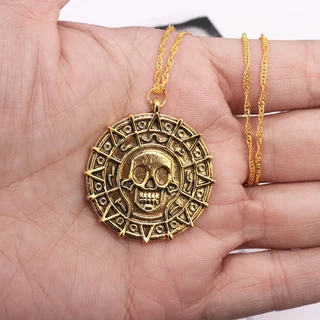 Crachá Pirata Masculino Vintage Da Moda , Último Pingente De Moedas De Ouro , Colar , Acessórios De Jóias