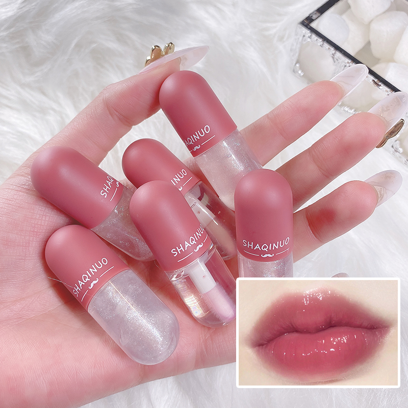 Mini Cápsula Brilho Labial Brilho Labial Transparente Mudança de Cor Hidratante Brilho Labial Hidratante Espelho Água Brilho Labial Brilho Labial Brilho