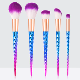 5 Multi-Color Rosqueado Novo Produto Conjunto de Escova de Maquiagem Profissional Inclui Escova Blush Escova para Sombra em Pó Escova para Olhos Escova para Olhos Escova para Olhos Escova para Olhos Escova para Olhos Escova para Olhos também pode ser usad