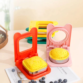 Cortador e Selador de Sanduíche Aço Inoxidável Flip para Almoço Infantil Molde Circular de Pão