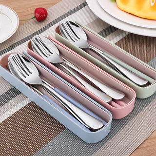 Costeletas , Colheres , Conjunto De Garfos Para Restaurantes Adultos , Caixa De Trabalho Uma Pessoa Armazenamento De Louça De Mesa Portátil Três Peças