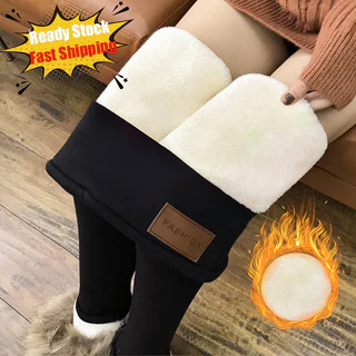 Mais Leggings De Velo Cordeiro Espessado Calças De Algodão Quente Meias-Térmicas