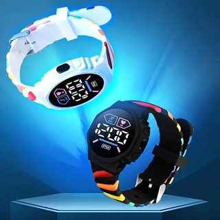 Relógio Eletrônico Faixa De Silicone Colorido-Acessórios Decorativos Divertidos Para Meninos E Meninas-Grande Presente De Férias Ou Aniversário