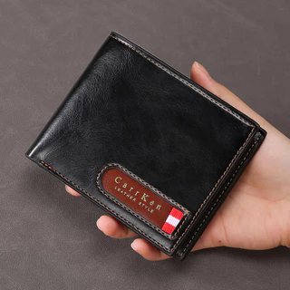 1 Peça Homens Retro Costura Carteira Curta Moda Jovem Carteira Bi-Dobrada Multi-Cartão Carteira Masculina Presente