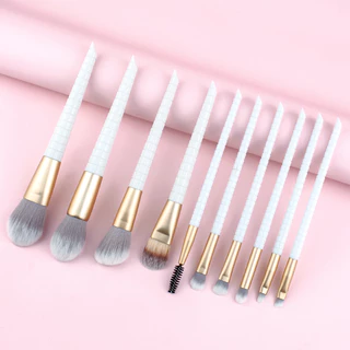 10 Conjunto de Escova de Maquiagem Padrão Crocodilo Branco Conjunto de Escova em Pó Solto Eyeshadow Beauty Tool Escova Multifuncional de Maquiagem