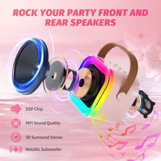 K12 Mini Conjunto De Alto-Falante Bluetooth Portátil De Karaokê Sem Fio Com Microfones Para Festa Em Casa KTV