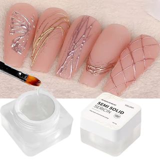 XEIJAYI 1Pc 8G Linha Gel Unha Polonês Semi-Sólido Espelho Pó Lacas DIY Flor Desenho Criativo Cola Adesiva Manicure Ferra