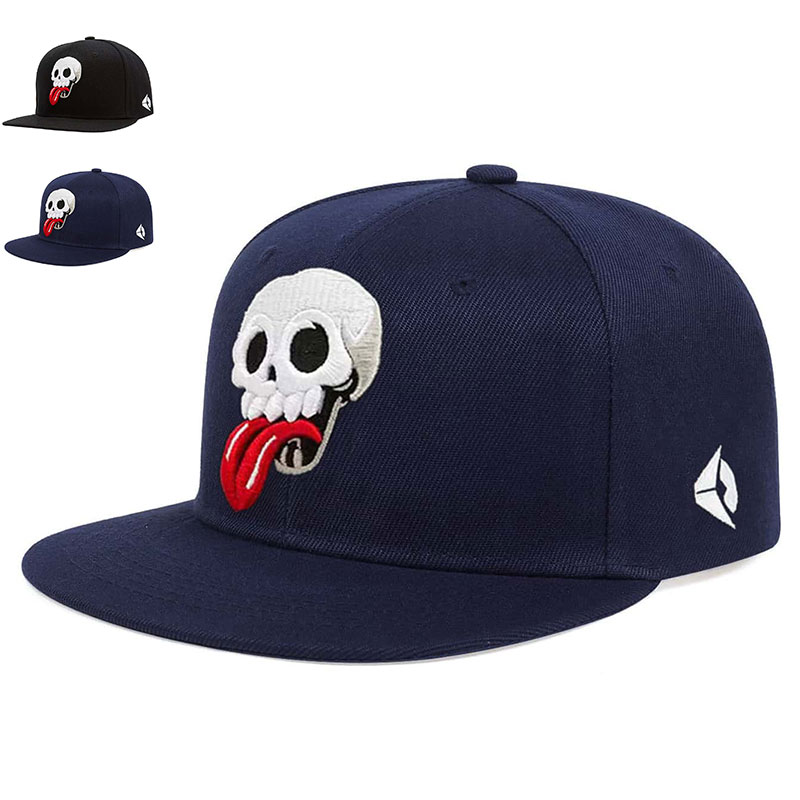 Unisex Skull Sticking Out Seu Bordado De Língua Chapéu De Baseball Hip Hop Ajustável Spring Autumn Outdoor Leisure Hats Acessórios De Viagem Para Mulheres Homens