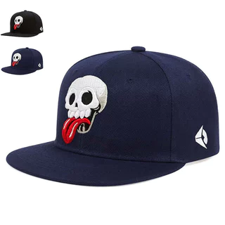 Unisex Skull Sticking Out Seu Bordado De Língua Chapéu De Baseball Hip Hop Ajustável Spring Autumn Outdoor Leisure Hats Acessórios De Viagem Para Mulheres Homens
