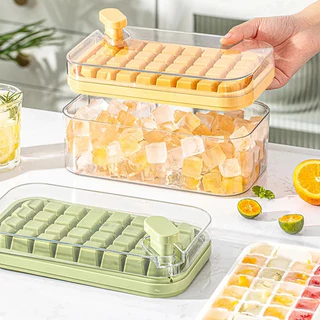 Demouldagem Rápida De Cubos De Gelo Moldes De Um Botão De Prensa Reunir O Ice Maker Creative Party Bar Square Container Cold Drink Set