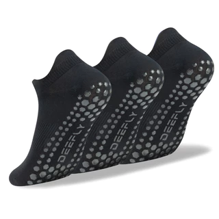3 Pares Meias de Yoga Pretas Meias de Yoga Pretas Corrida de Tênis de Caminhada Dispensador de Meias de Pedit Pilates Antiderrapantes Esportes