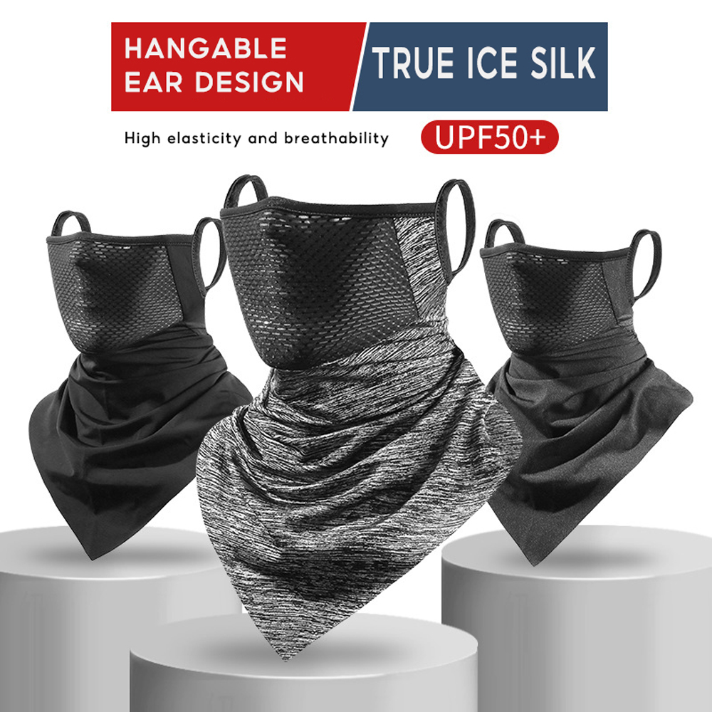 Ciclismo Máscara Anti-UV De Seda De Gelo Respirável De Bicicleta Balaclava Capa De Cabeça De Homens E Mulheres Acessórios Lenço Triangular