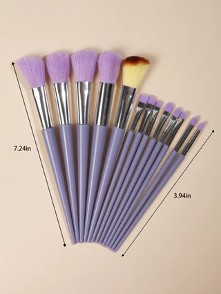 13 Pincéis de maquiagem roxo claro Pincéis de maquiagem de beleza Conjunto de escovas de maquiagem Soft Blush Eyeshadow Concealer Foundation Loose Powder