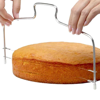 1/2Pcs Cortador De Bolo De Linha Ajustável Em Altura Aço Inoxidável Decorador Cozimento De Cozinha