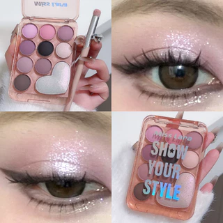 Paleta de Sombra de Pérola Glitter Dez Cores Paleta de Sombra de Pérola Glitter Smoky Eyeshadow