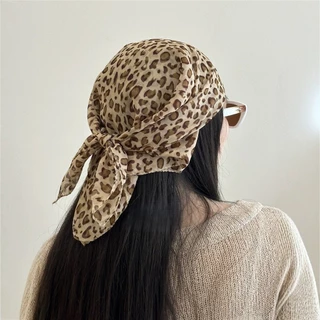 Lenço De Cabelo De Seda Elegante Com Estampa De Leopardo Retrô Y2K Spice Girls