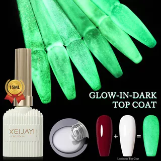 XEIJAYI 1PC 15ML Esmalte Em Gel Que Brilha No Escuro-Revestimento Superior Luminoso Para Manicure De Salão Doméstico E D