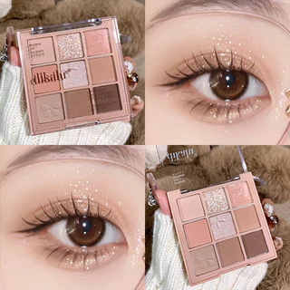 9 Paleta de Sombra Colorida Paleta de Chá de Leite Chá de Aveia Matte Pearlescent Maquiagem de Olhos Longa Duração