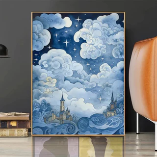 Novo 2023 Diy Landscape Diamond Pintura Nocturna Starry Sky Cross Stitch Set Mosaico Bordado com Diamante Completo Presente de Decoração de Casa