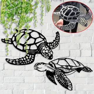 Decoração Da Parede Praia , Metal Sea Turtle Wall Art Decor , Exquisite Black Beach Theme , Decorações Casa Sala De Estar