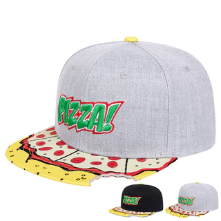 Bordado Unisexo PIZZA Chapéu De Basebol De Hip Hop Plano Ajustável Mola De Outono Chapéus De Lazer Ao Ar Livre Acessórios De Viagem Para Mulheres Homens