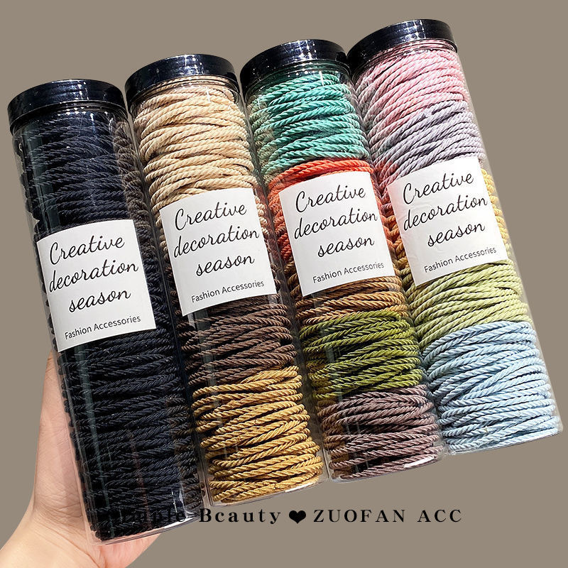 1000 Barris Estilo Básico Estilo Sem Costura Corda de Cabelo Roscada Anti-derrapante Corda de Cabelo de Cauda de Pôneixo Alto Não Machuca Faixa de Borracha de Cabelo
