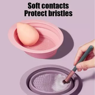GECOMO Escova E Tapete De Limpeza Em Silicone Macio Colorido-Fácil De Limpar Armazenar-Perfeito Para Sombras Cosméticos
