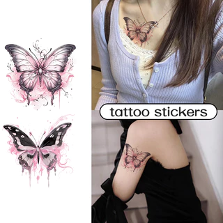 Tatuagem Falsa à Prova d'Água de Cor Borboleta com Alta Duração para Braço Feminino Dopamina
