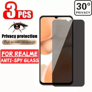 1-2 Unidades Protetor De Tela De Vidro Temperado Para Realme 12x 11 11X 5G 5Pro Filme De Cobertura Completa Anti-Espiona