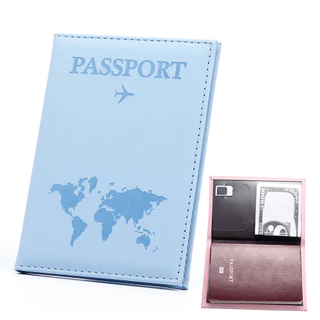 Porta Passaporte De Viagem Em Couro PU Minimalista De 1 Peça , Bilhetes