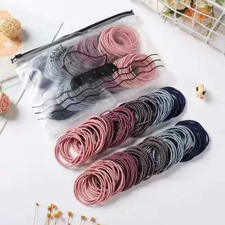 Faixa Elástica De 100pcs Elástico Para O Cabelo Não Machuca Amarrar Corda A Cabeça Alta Elasticidade