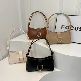 Moda Sólida Cor Retro Sólida PU Mensageiro de um ombro Bolsa Pequena Quadrada Simples