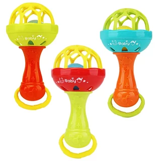 Baby Soft Gum Teether Teether Rattle Toy 3-12 Meses Martelo de uma só mão Rattle Toy de treinamento de chocalho de uma só mão