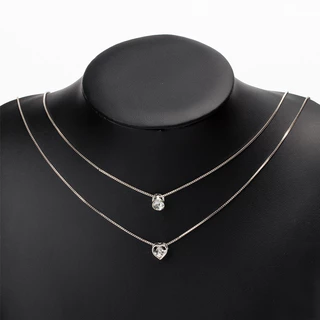 Conjunto De Colar De Coração Multicamadas Moderno Com Strass Para Mulheres Coleção De Joias Elegantes em Oferta na Shopee
